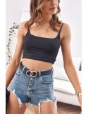 High-waisted denim shorts 02300 - Online store - Boutique